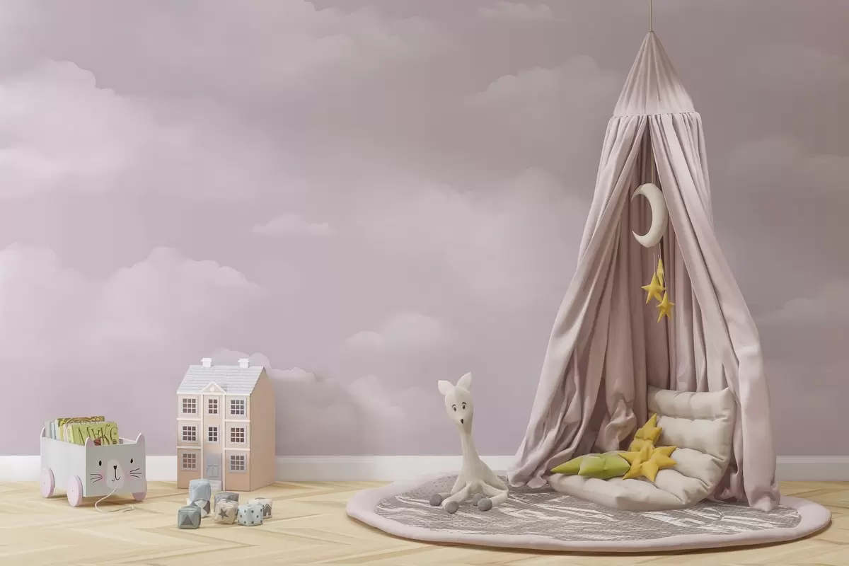 Fototapetes Rozā mākoņi maigos pasteļtoņos w03994v2