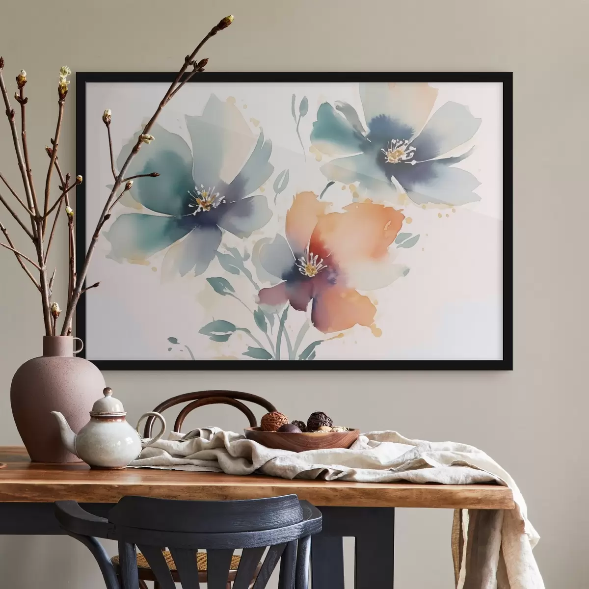 Plakāts Ziedi imitācija akvarelis f44424