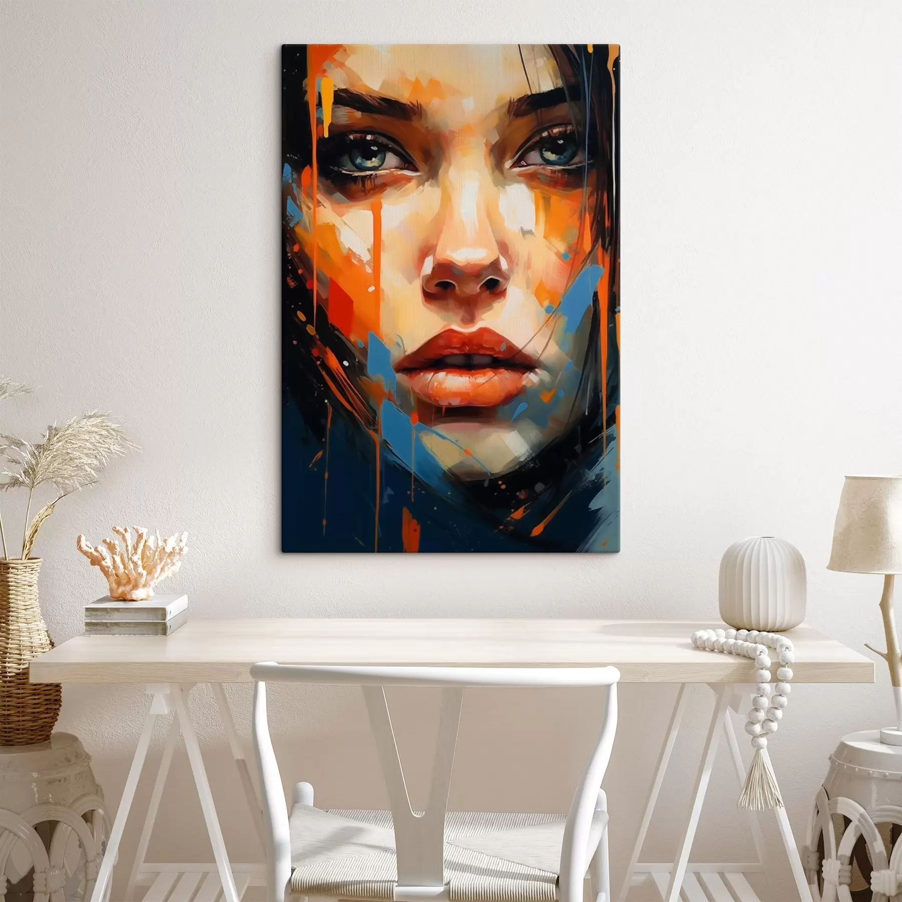 Fototapetes Sievietes seja ar spilgtiem triepieniem s44485