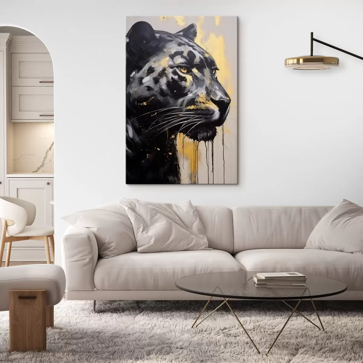 Glezna Melna pantera ar dzeltenām acīm s44493