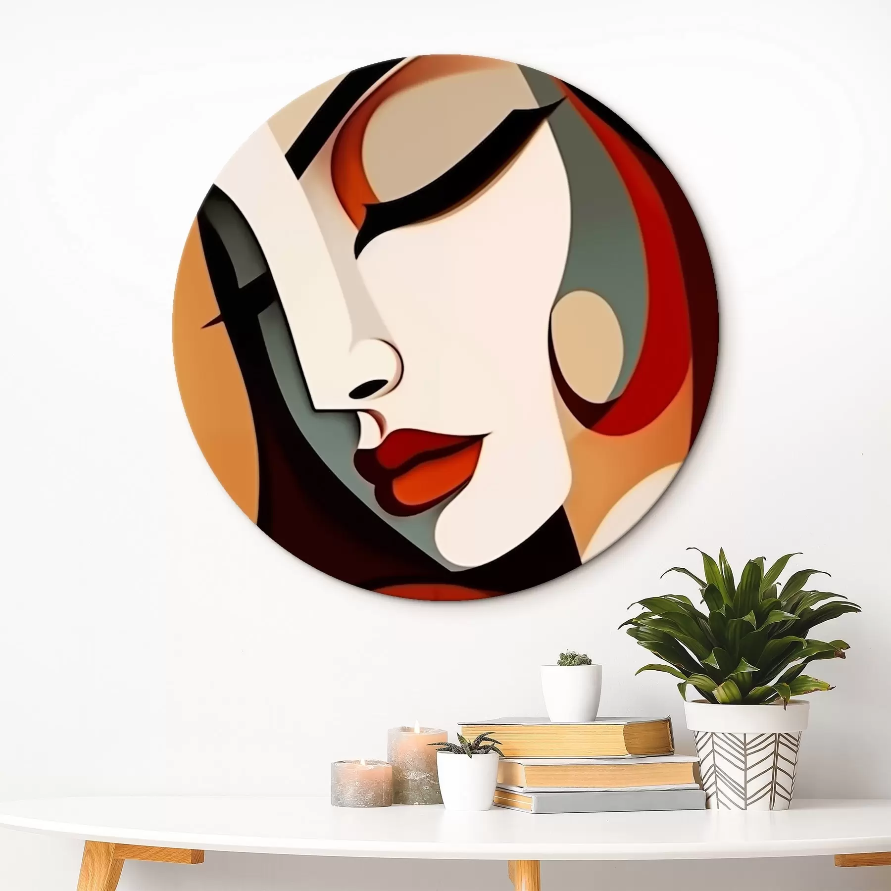 Fototapetes Sievietes profils kubisma stilā r44486