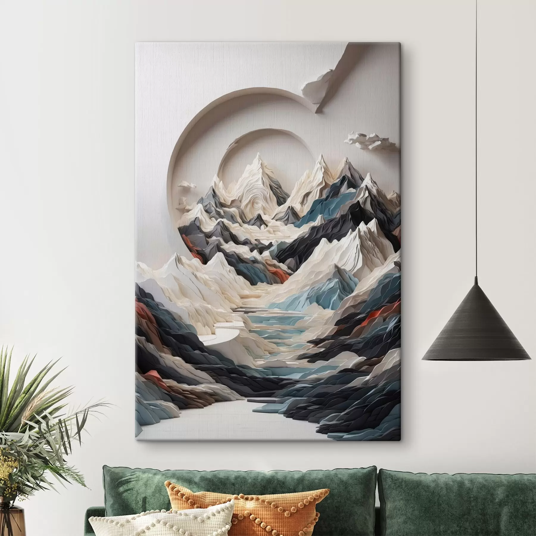 Fototapetes Abstraktā glezniecība kalnainā apvidū s44427