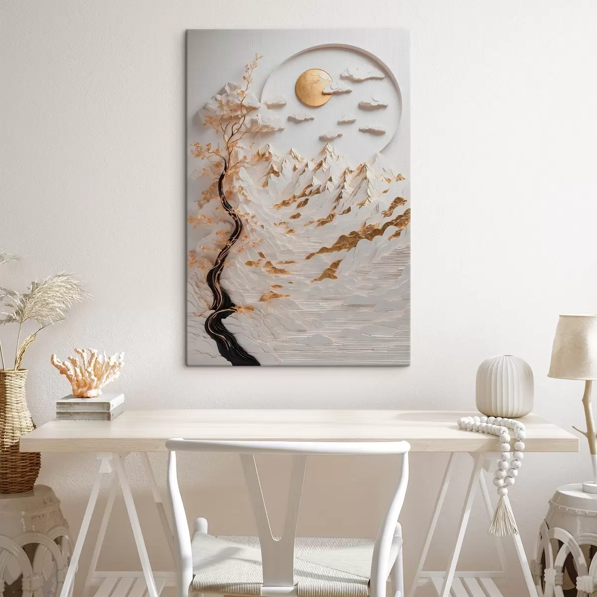 Glezna Abstraktie kalni un saule s44428