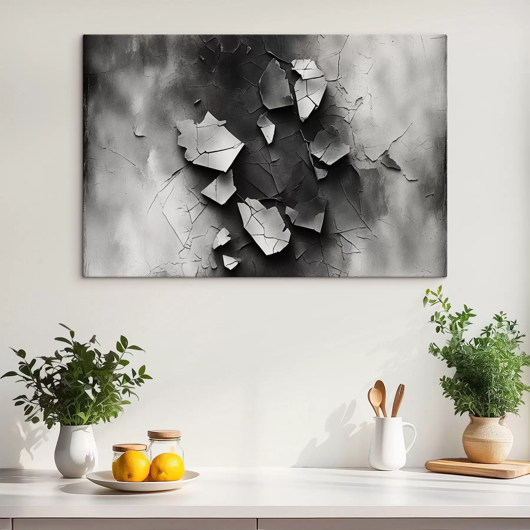 Fototapetes Melnā un baltā vecā siena s44450