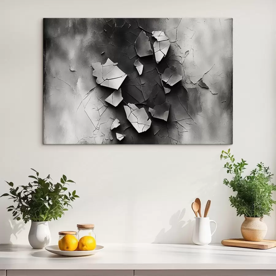 Glezna Melnā un baltā vecā siena s44450