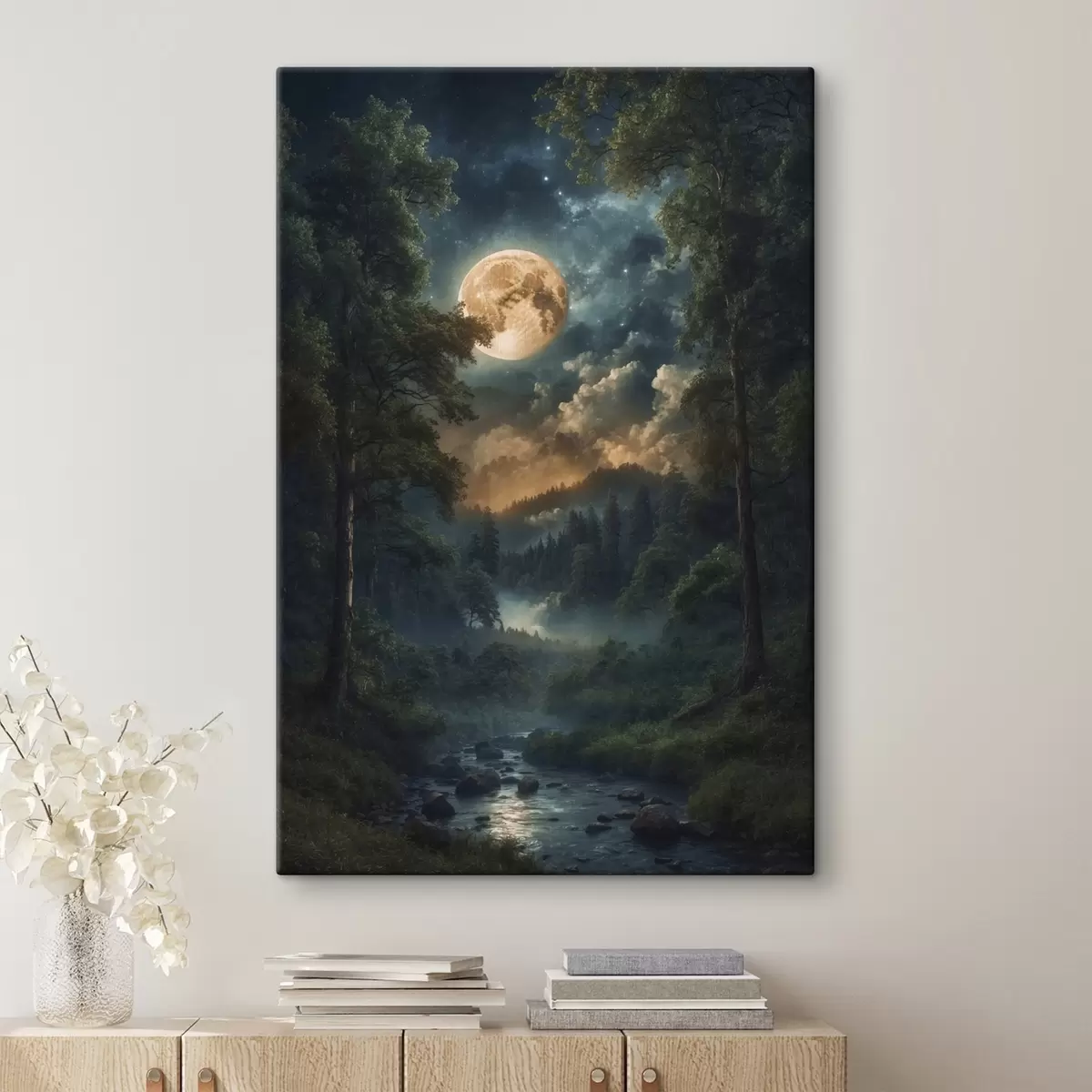 Glezna Pilnmēness mežā s44454