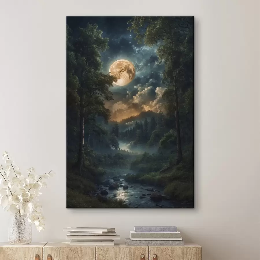 Glezna Pilnmēness mežā s44454
