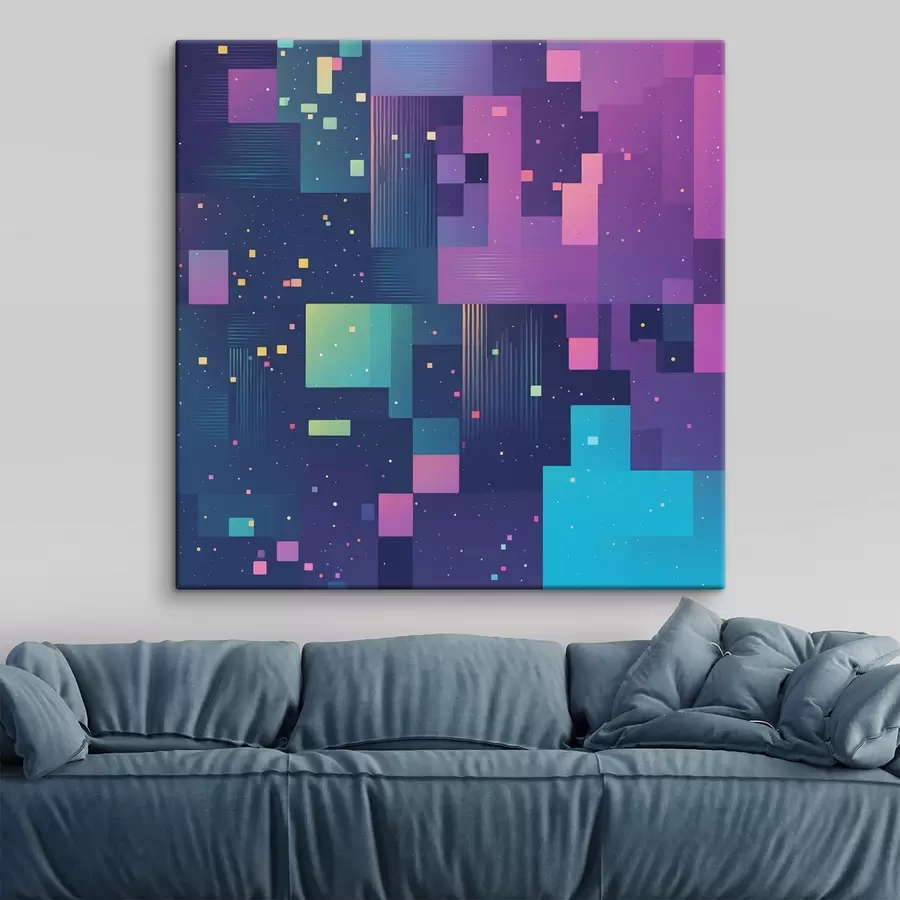 Glezna Abstraktā glezniecība ar daudzkrāsainām taisnstūra figūrām s44457