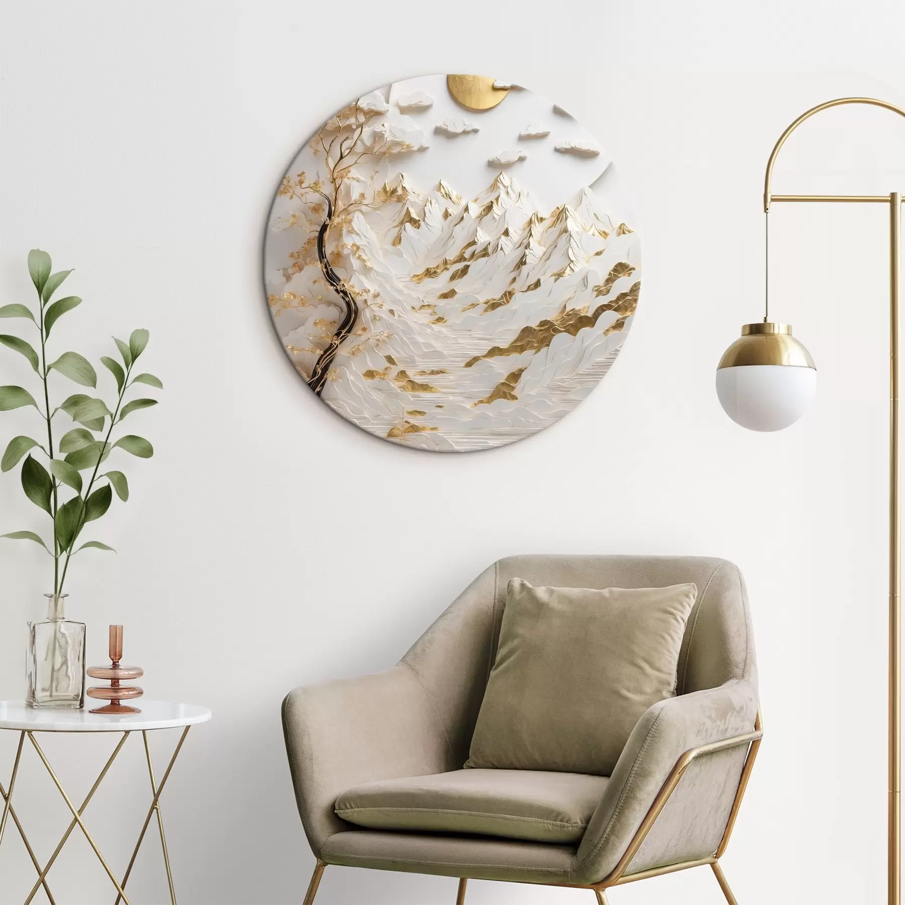 Glezna Abstraktie kalni un saule r44428