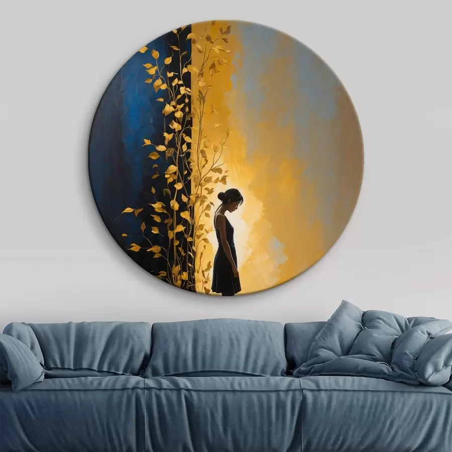 Glezna Meitene uz abstrakta fona r44430