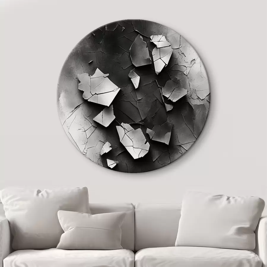 Glezna Melnā un baltā vecā siena r44450