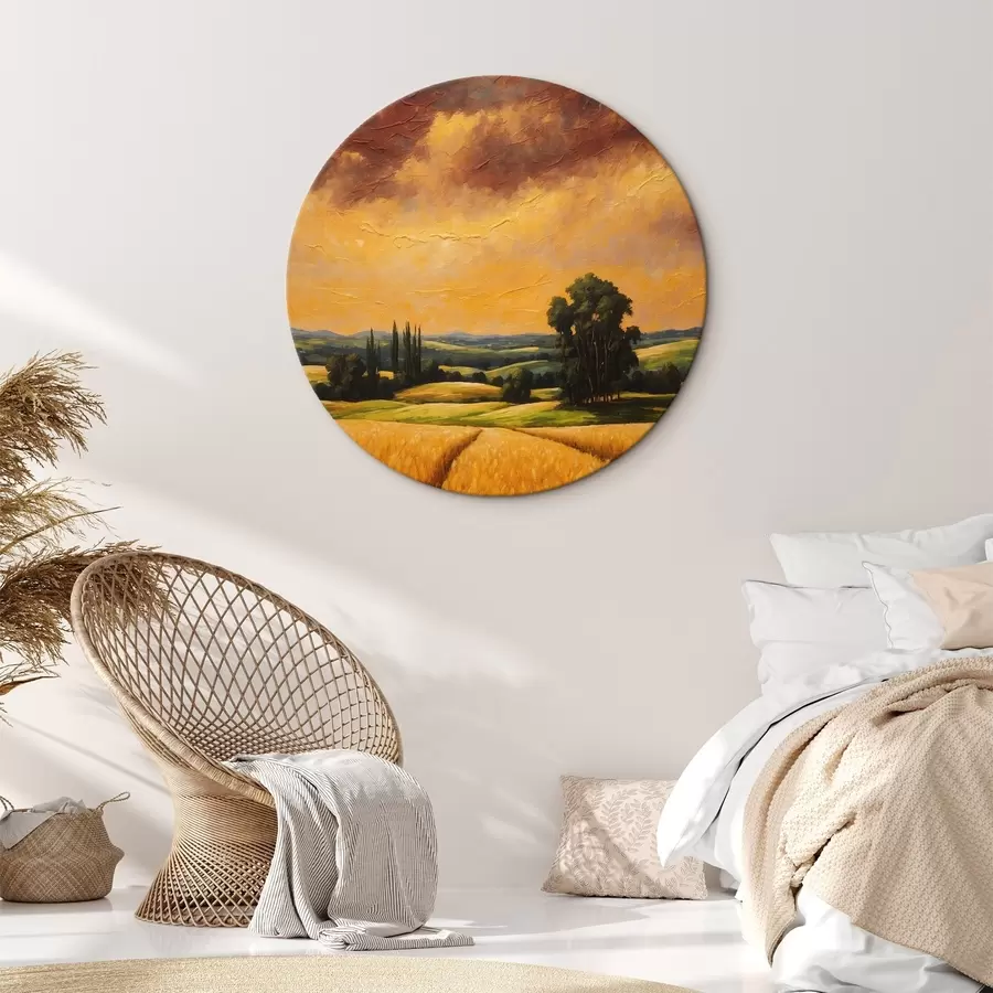 Glezna Kviešu lauks akrila glezniecības stilā r44464