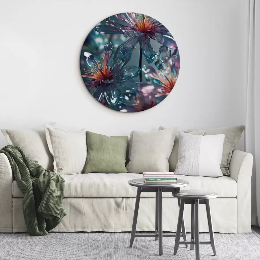 Glezna Caurspīdīgi ziedi uz neskaidra fona r44469