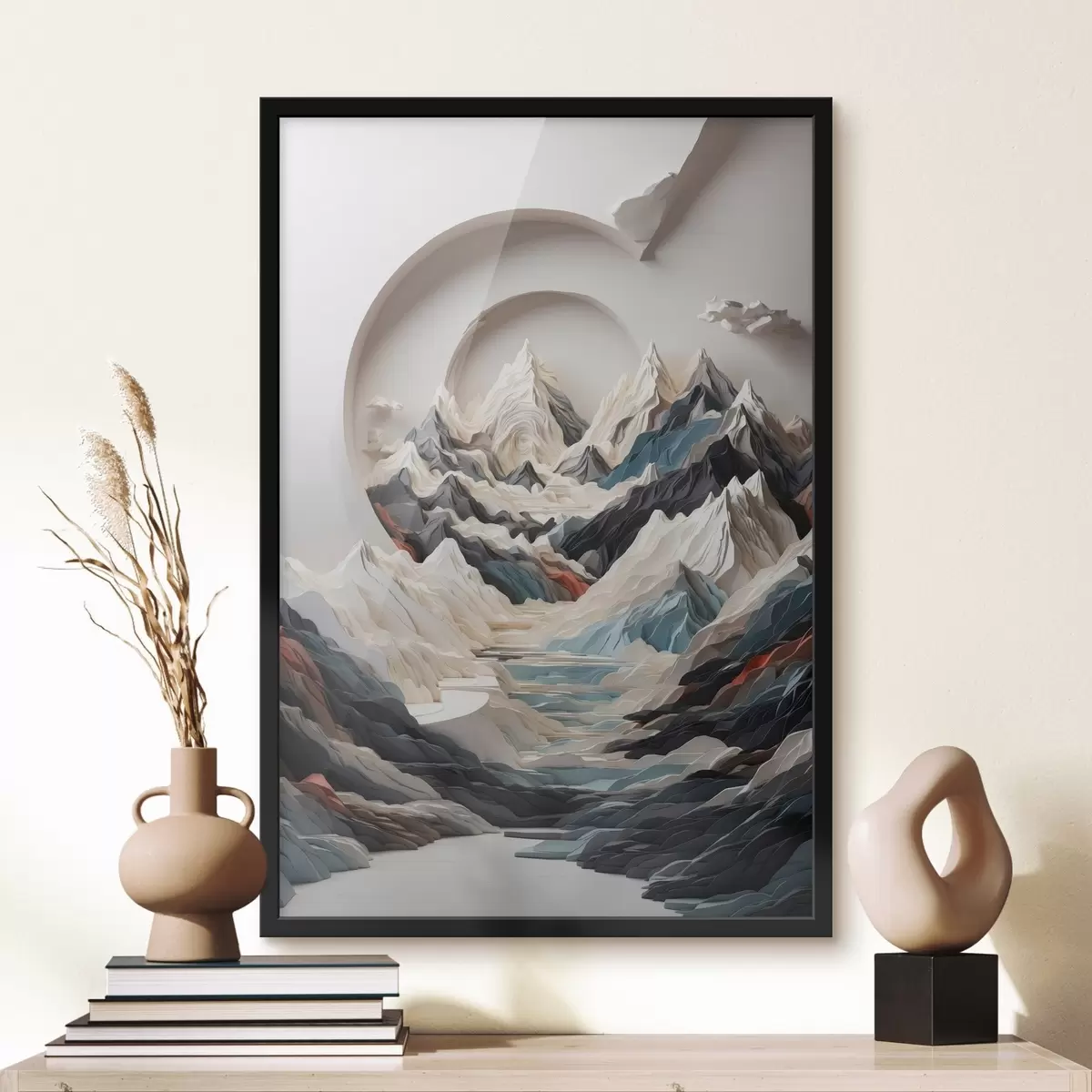 Plakāts Abstraktā glezniecība kalnainā apvidū f44427