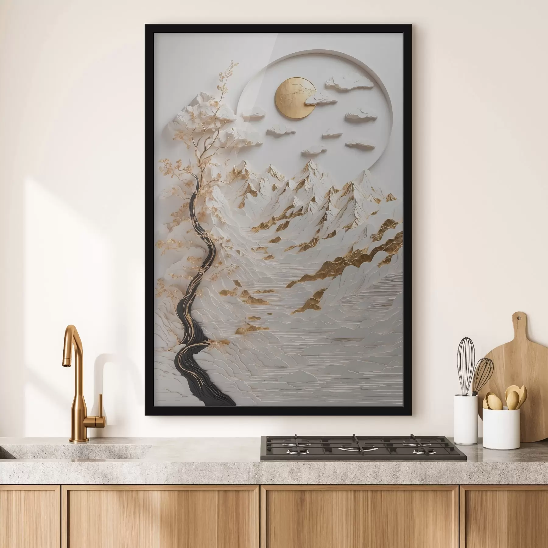 Fototapetes Abstraktie kalni un saule f44428