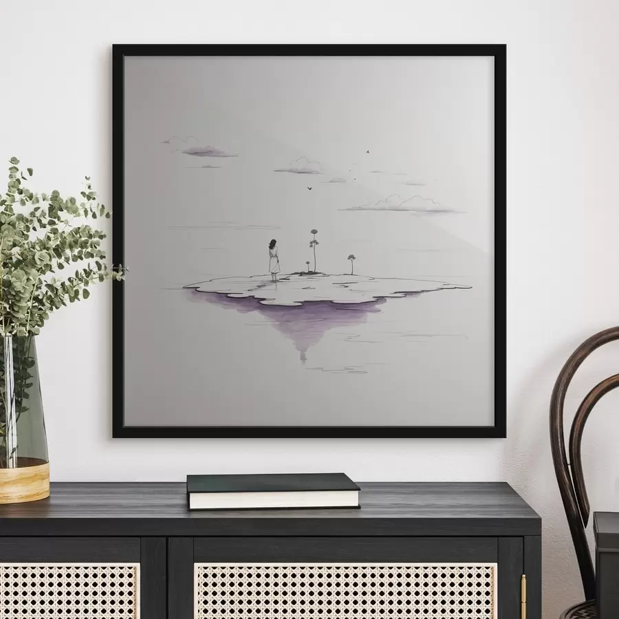 Fototapetes Vienkārša melnbalta glezna f44433