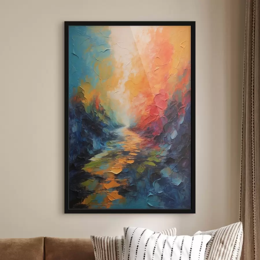 Fototapetes Abstraktais ceļš akrila glezniecības stilā f44441