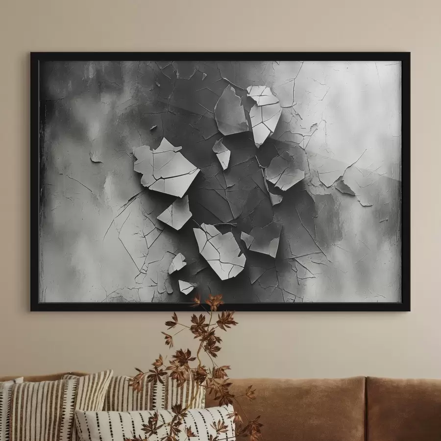 Fototapetes Melnā un baltā vecā siena f44450