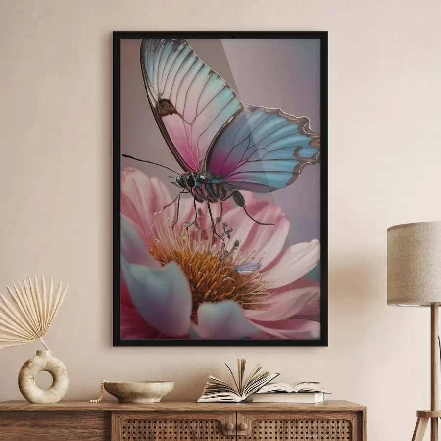 Fototapetes Tauriņš sēž uz zieda f44470