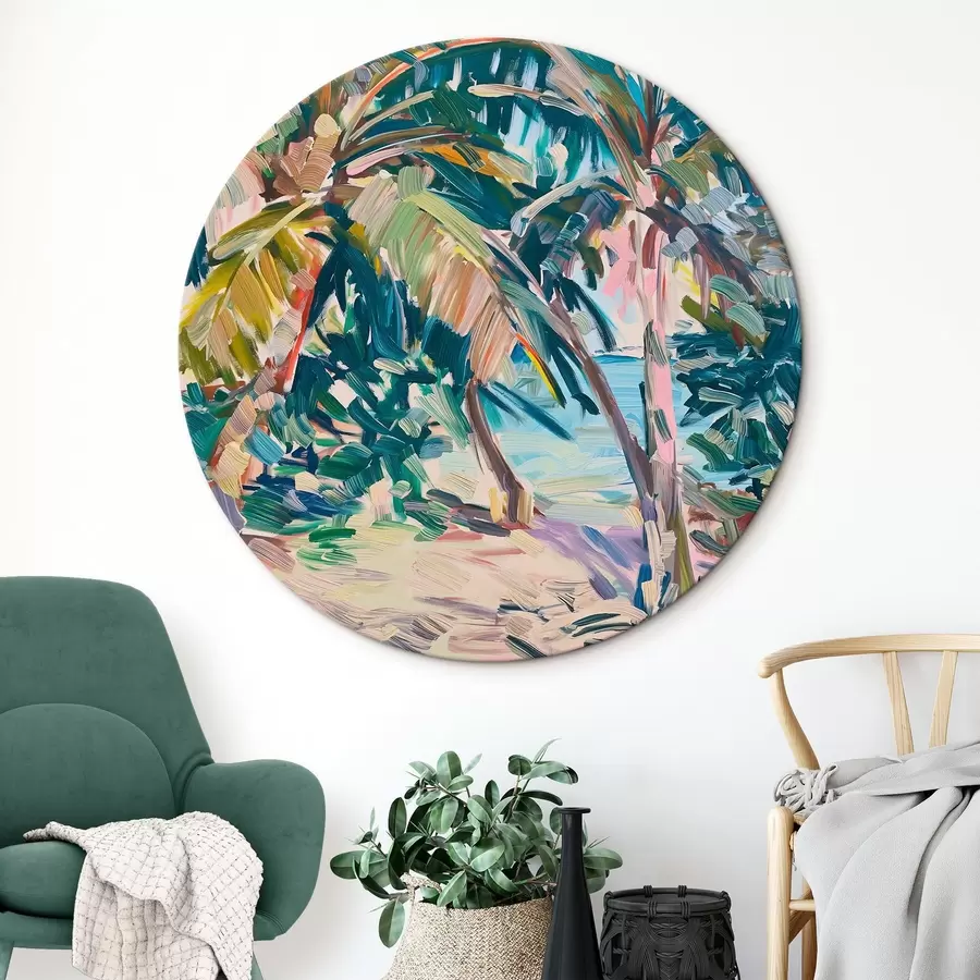 Glezna Palmas abstrakcija, otas triepienu imitācija r44513