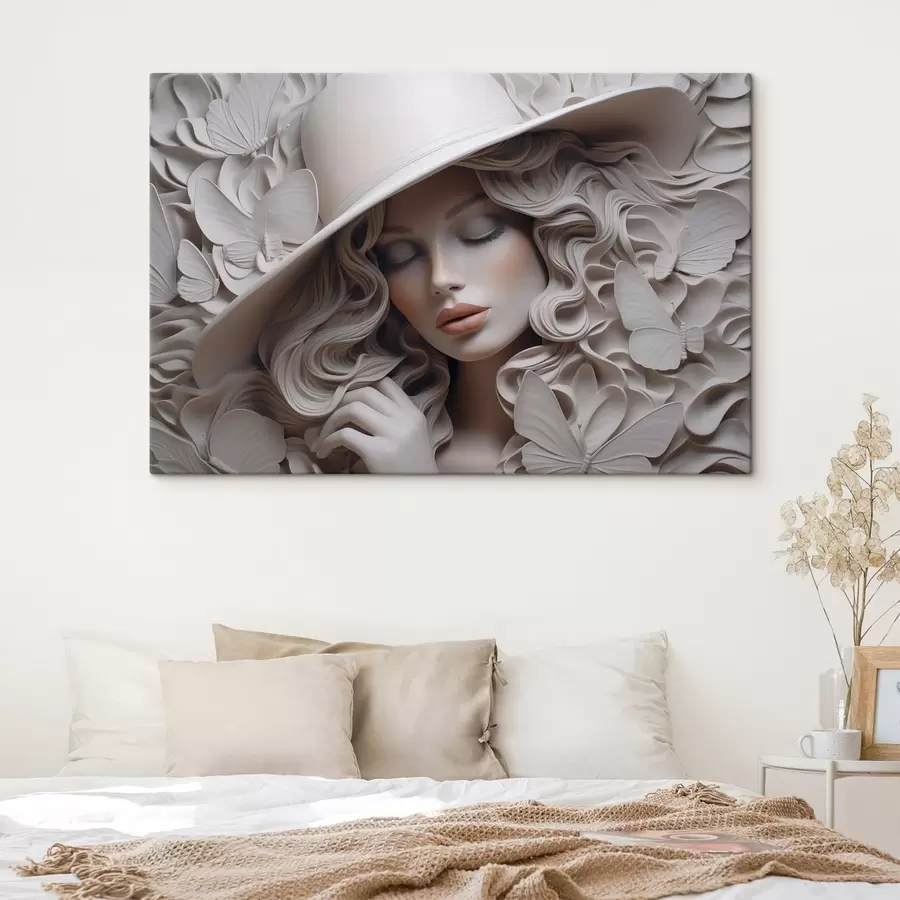 Glezna Meitene cepurē s44524