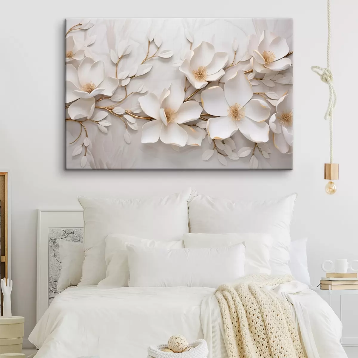 Glezna Baltie ziedi s44547