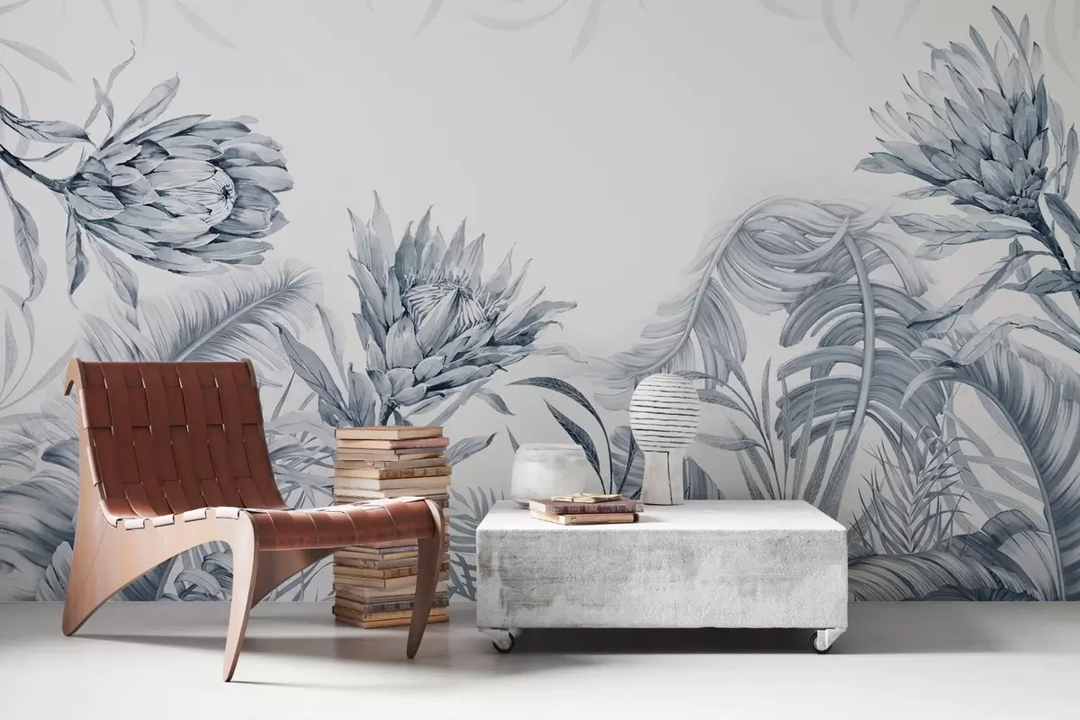 Fototapetes Proteja starp tropu lapām, zaļi toņi w03952v2