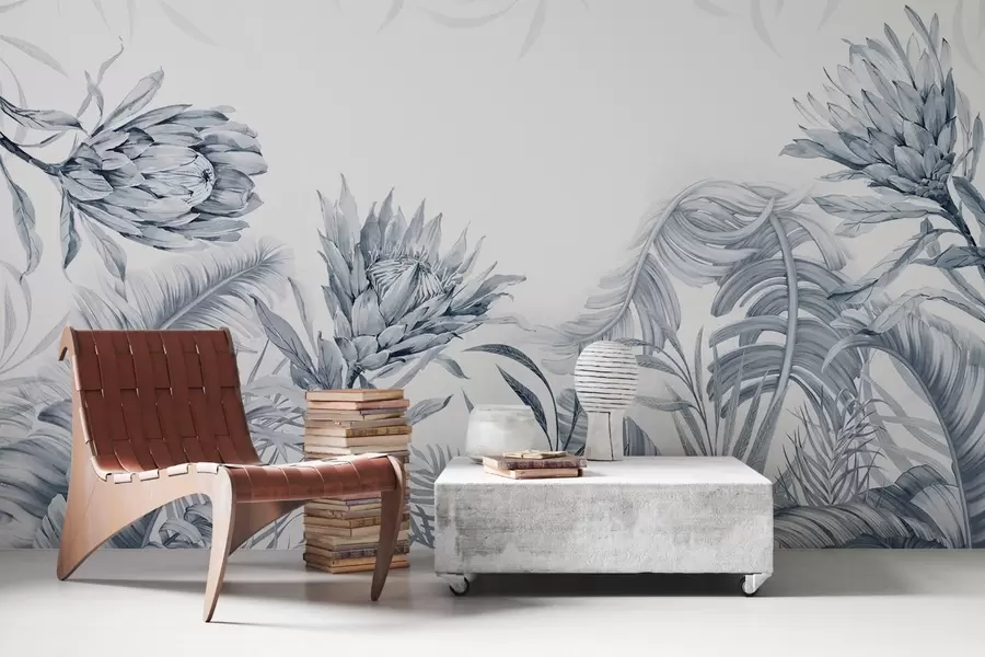 Fototapetes Proteja starp tropu lapām, zaļi toņi w03952v2