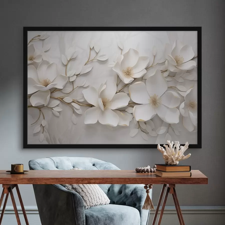 Fototapetes Baltie ziedi f44547