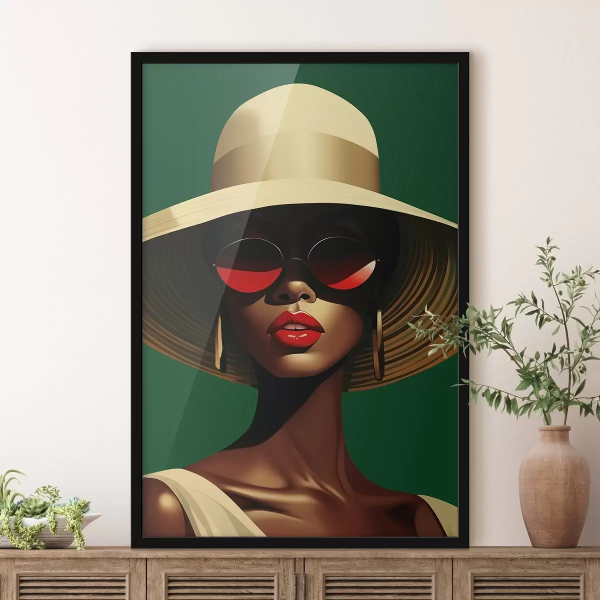 Plakāts Meitene cepurē f44559