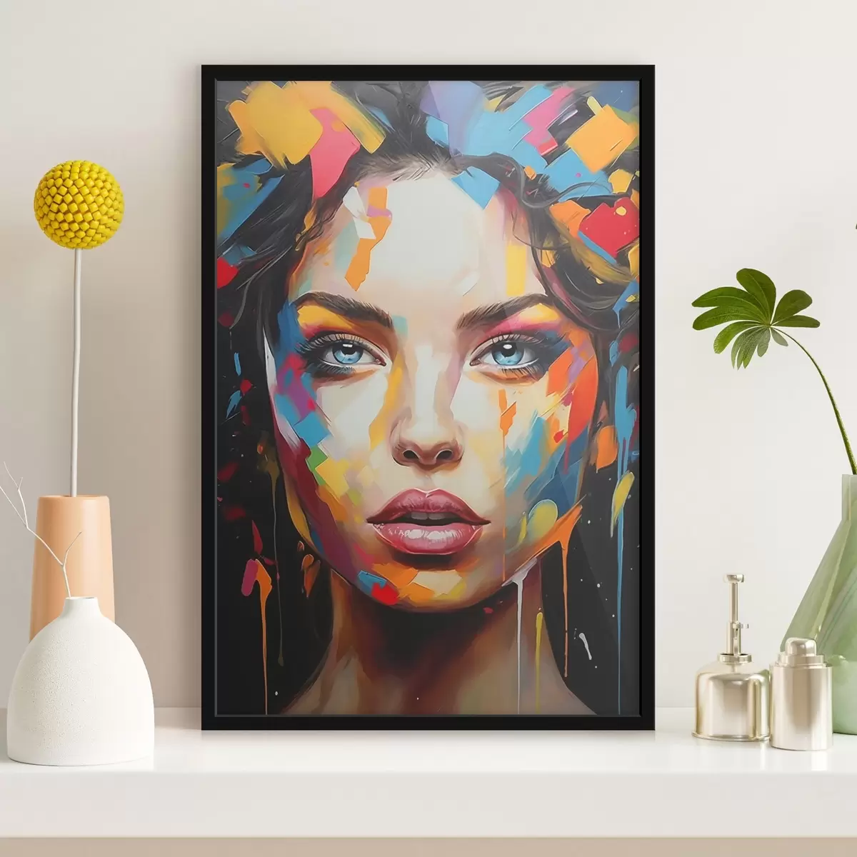 Plakāts Meitene krāsā f44566