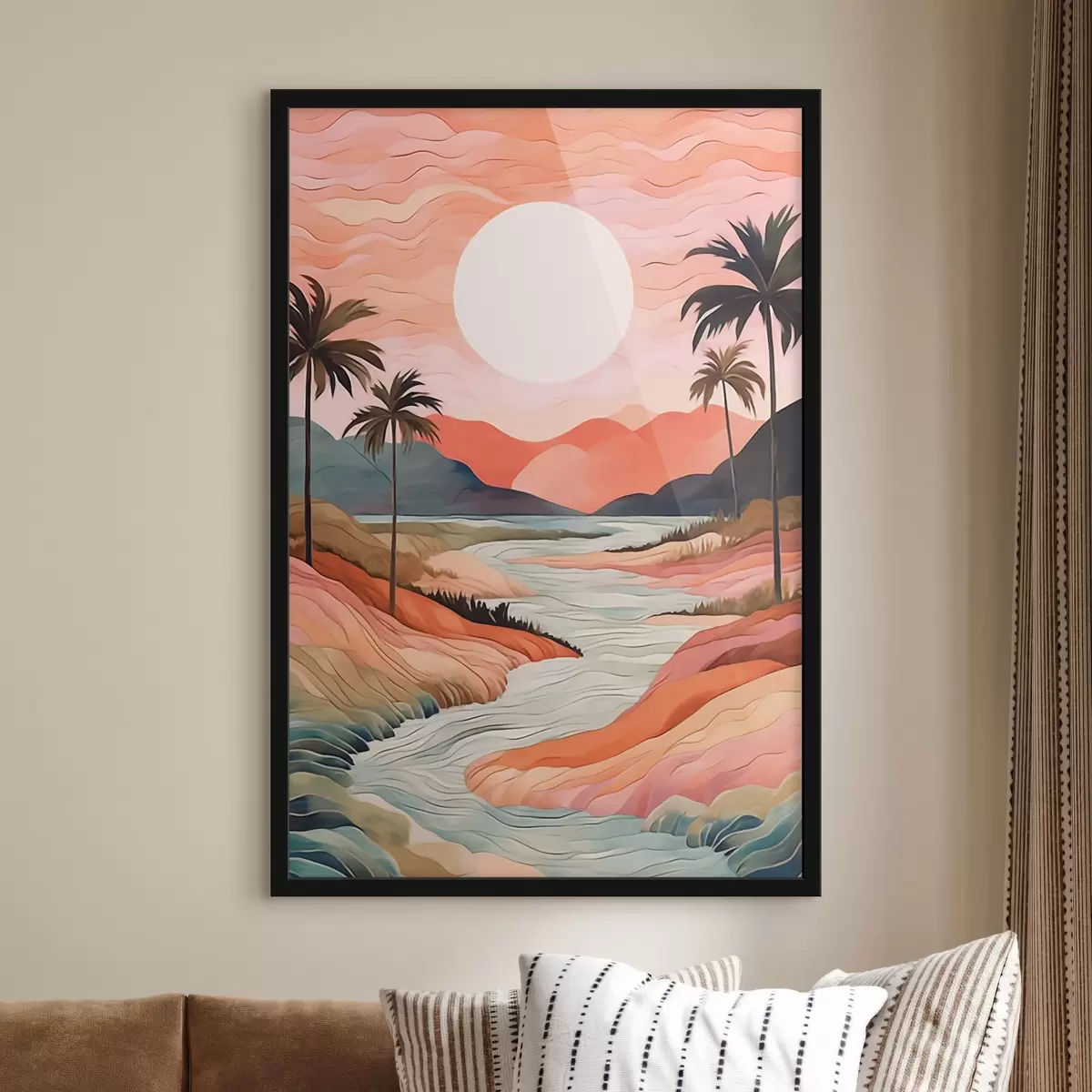 Plakāts Ainava ar upi f44568