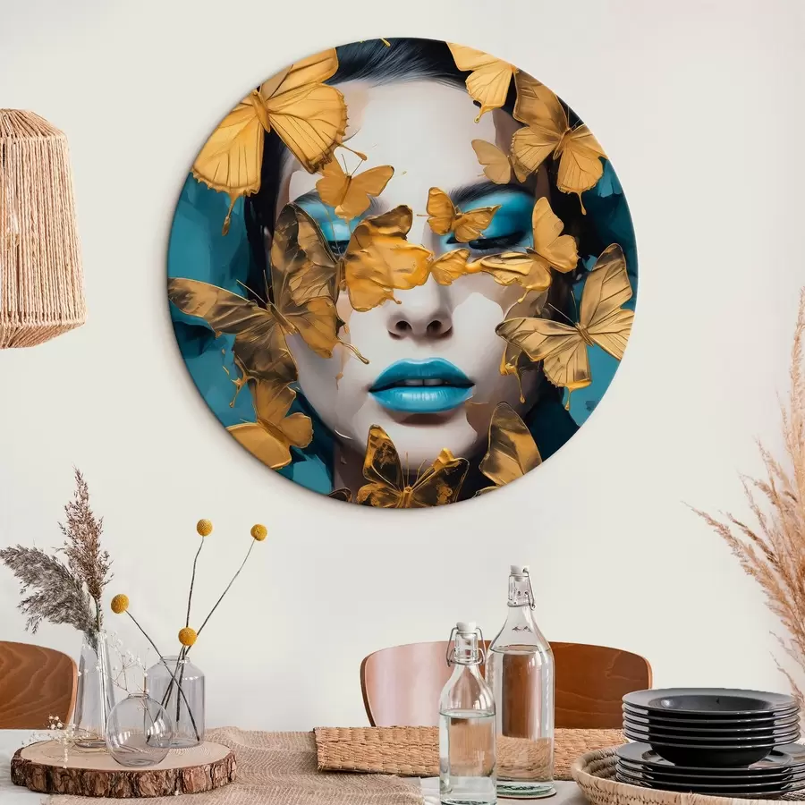 Glezna Meitenes portrets ar tauriņiem r44583