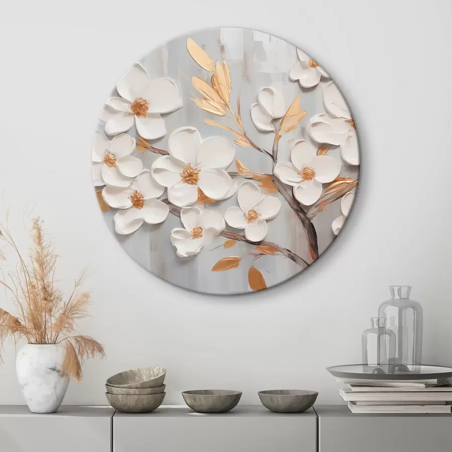 Glezna Balto ziedu imitācijas glezniecība r44586