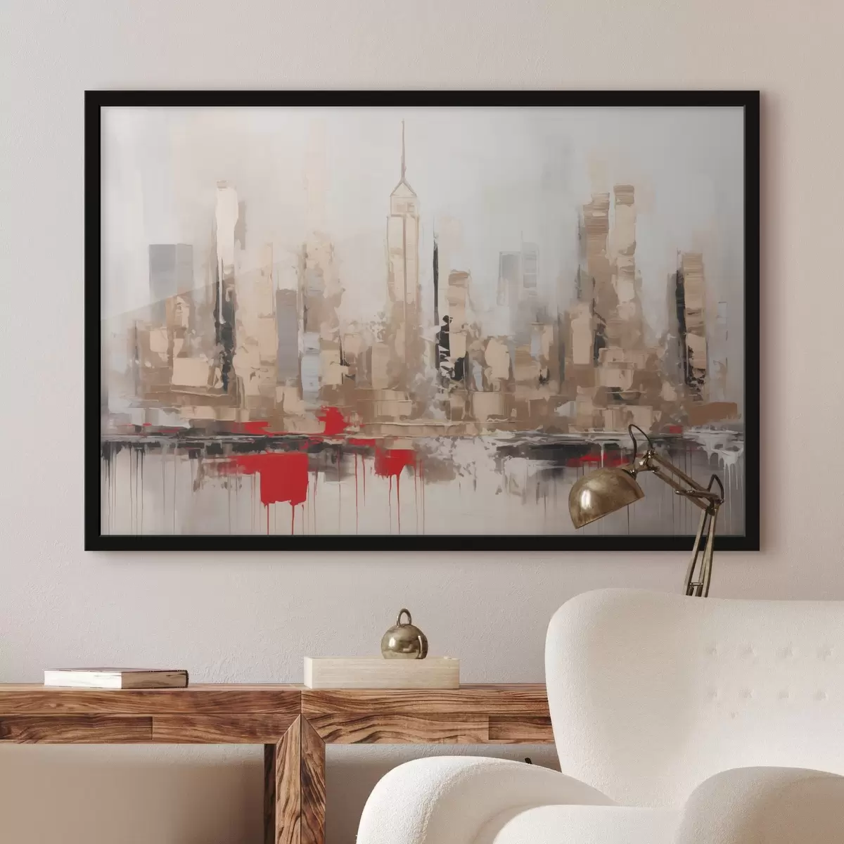 Plakāts Abstraktā pilsētas imitācijas glezniecība f44597