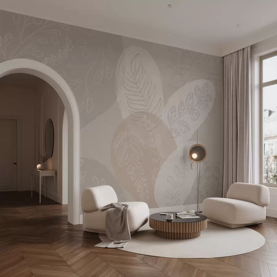 Fototapetes Botāniskais vektora dizains boho stilā w04057