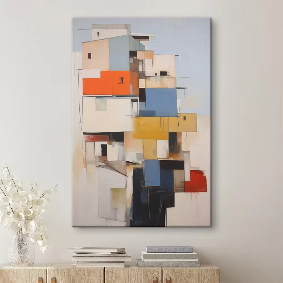 Glezna Abstraktā mājas imitācijas glezniecība s44645