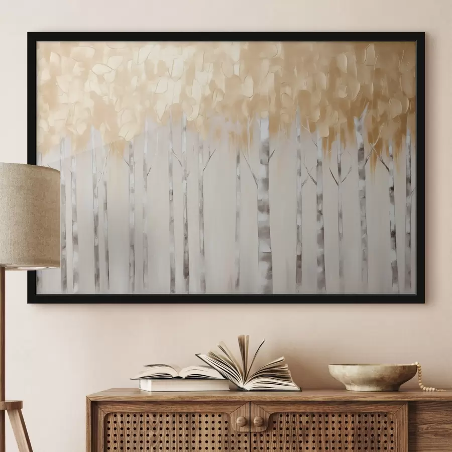 Fototapetes Bērzu koku imitācijas glezniecība f44637