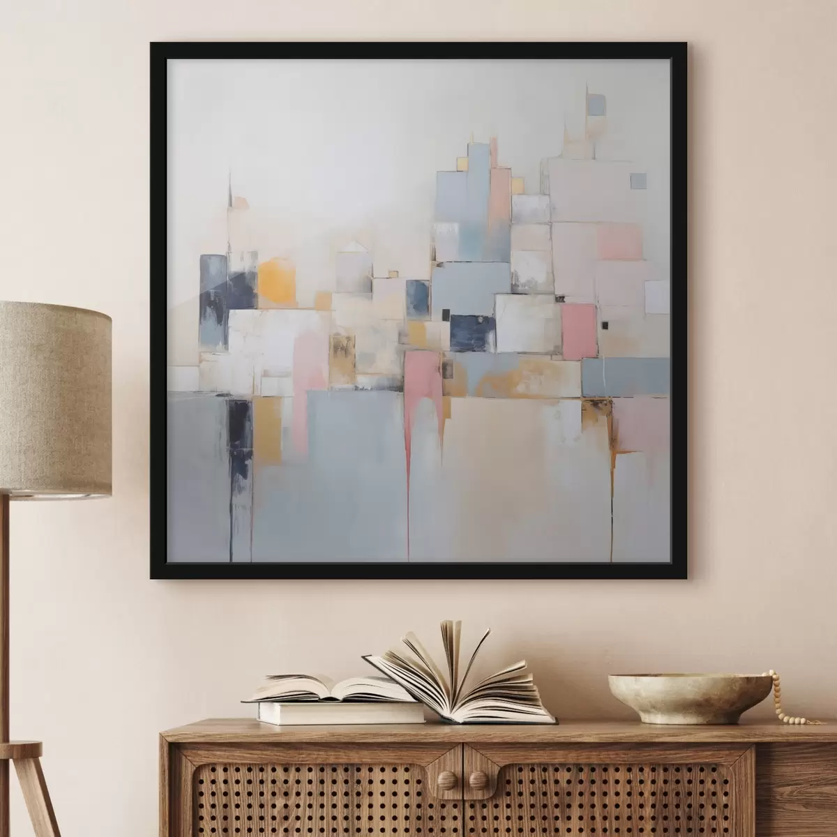 Plakāts Abstraktā pilsētas imitācijas glezniecība f44638