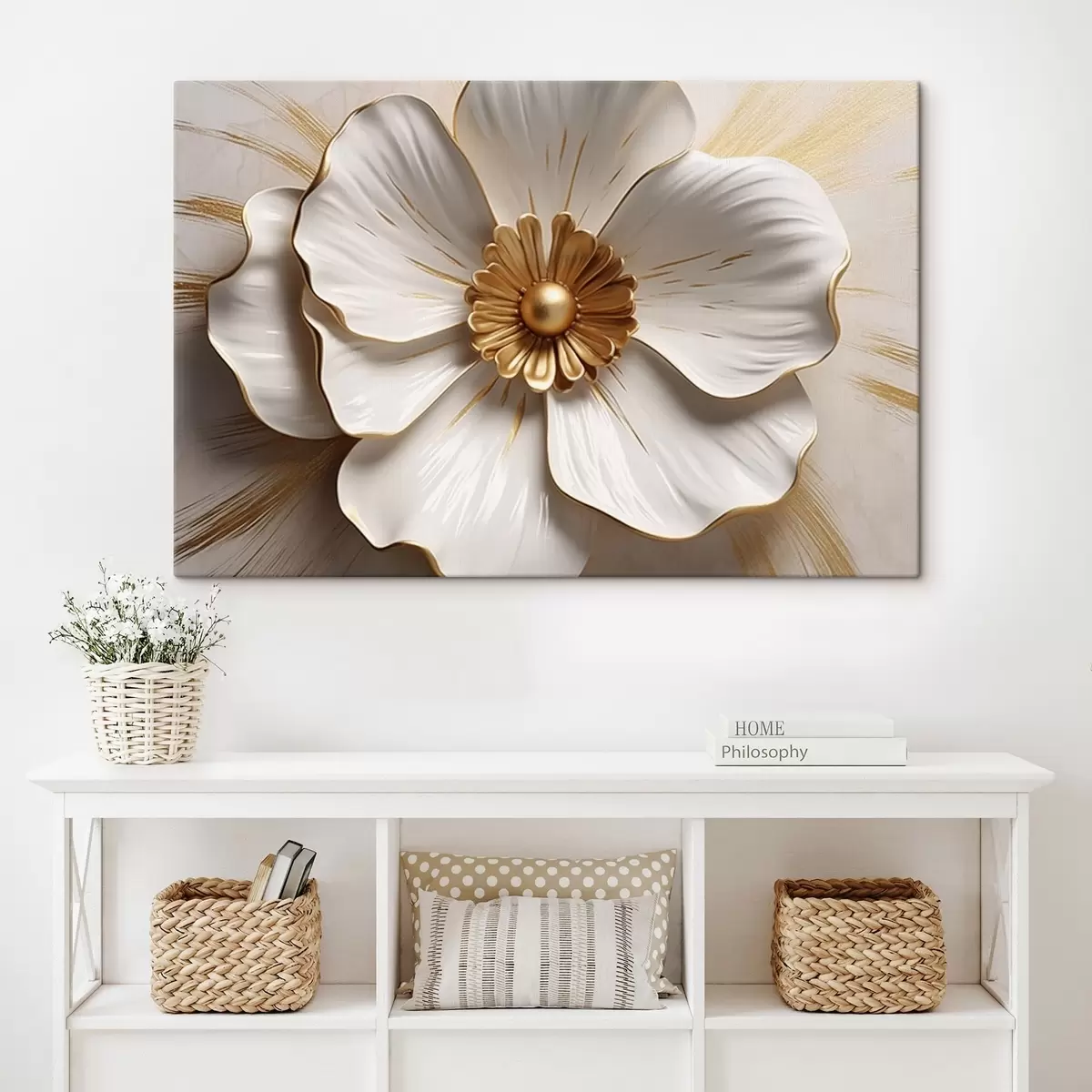 Glezna Ziedu zieds ar apjomīgām ziedlapiņām s44631