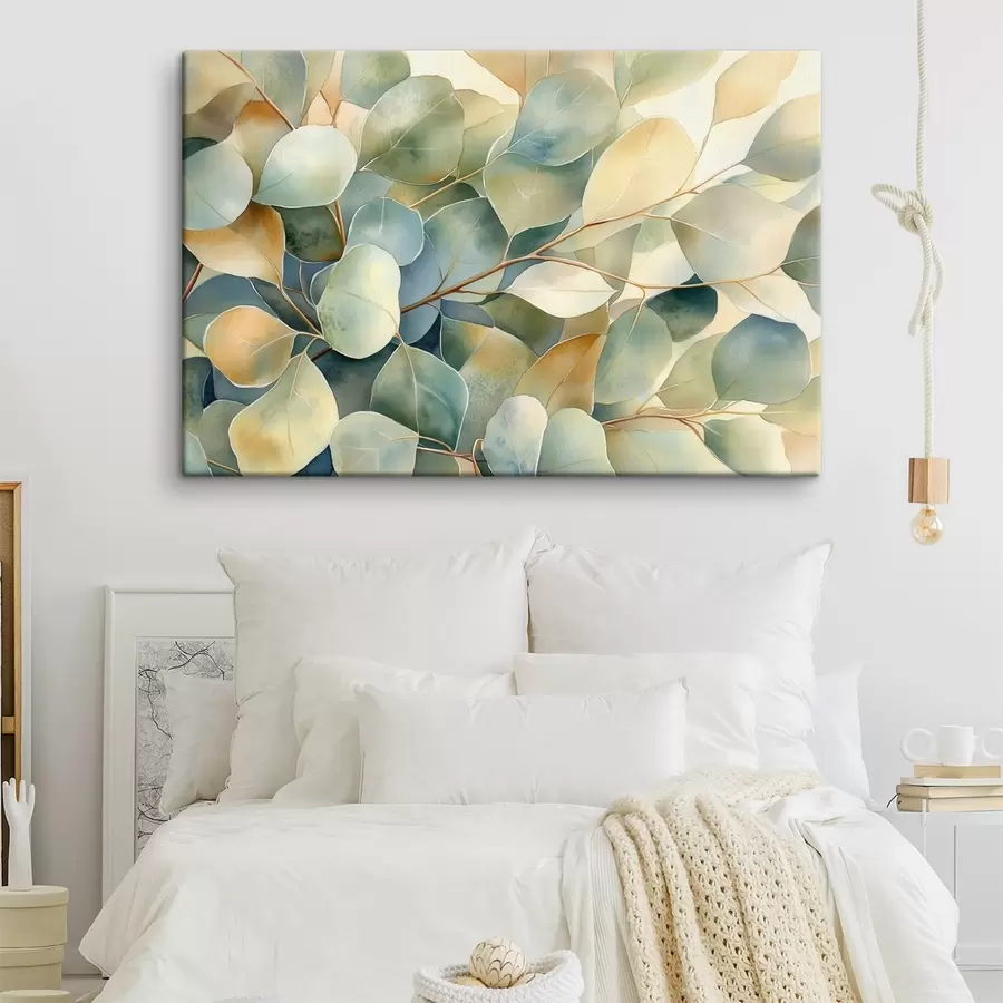 Glezna Eikalipta lapas, akvareļu stilā, daba s44502