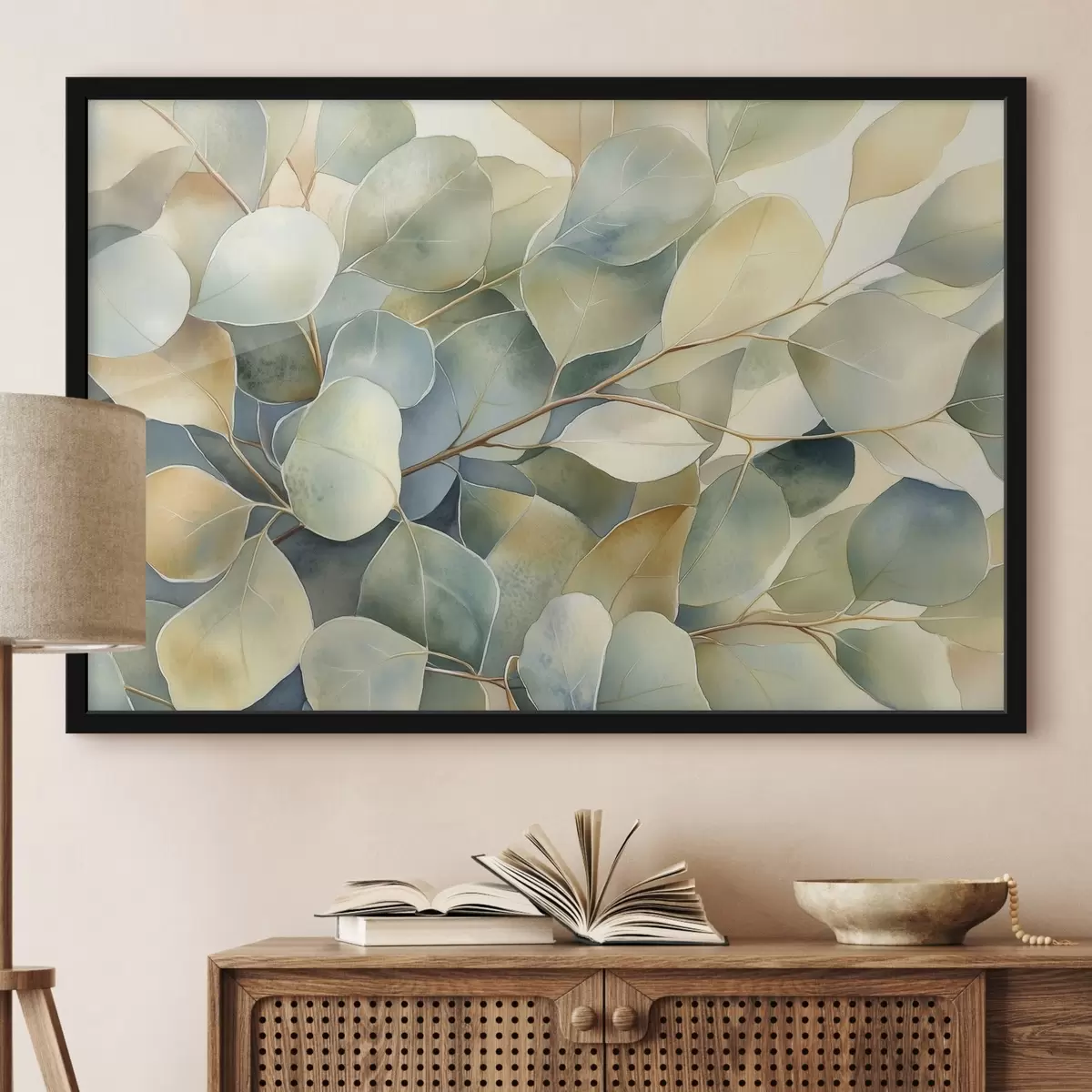 Plakāts Eikalipta lapas, akvareļu stilā, daba f44502