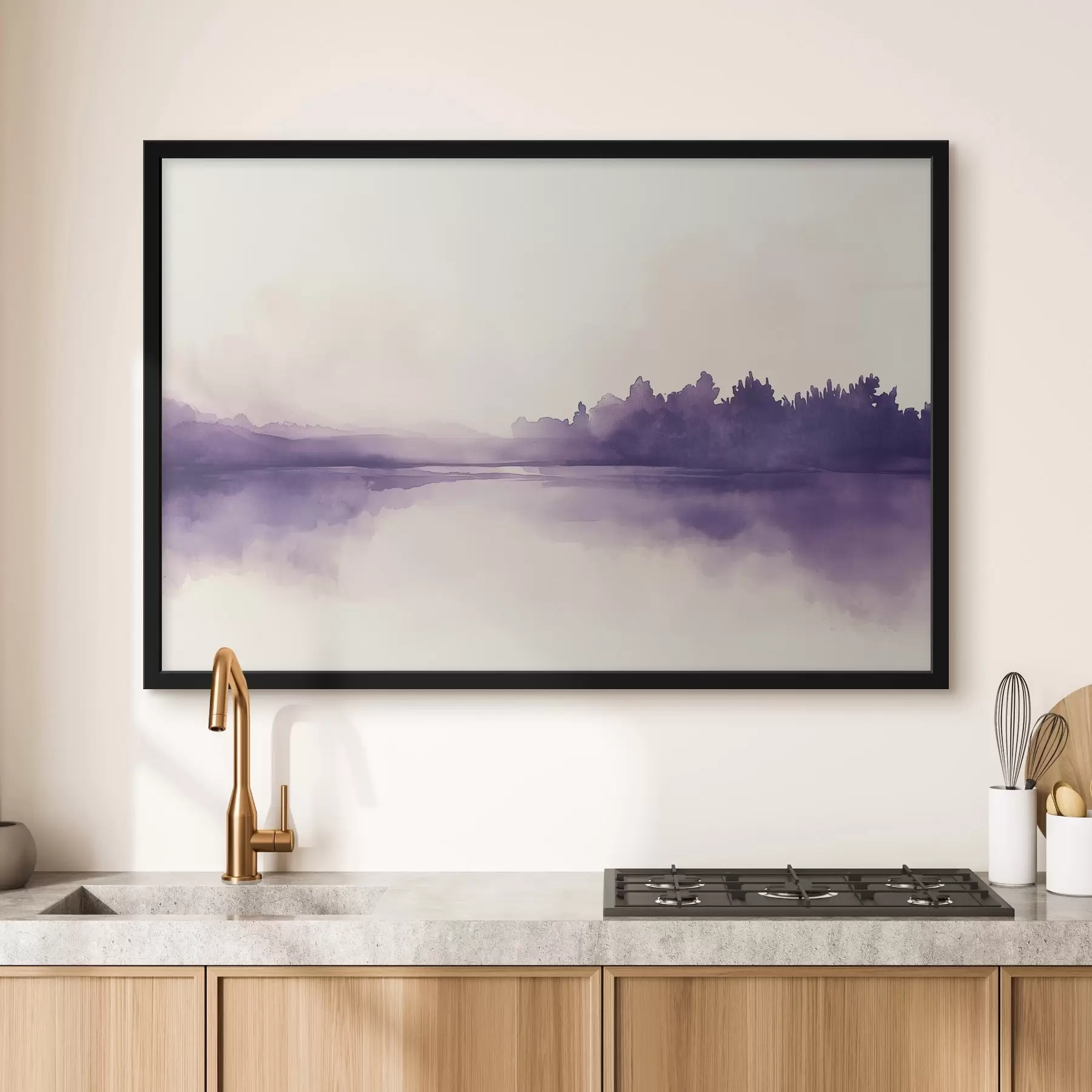 Fototapetes Akvareļu krāsas abstrakcija ar violetu krāsu f44504