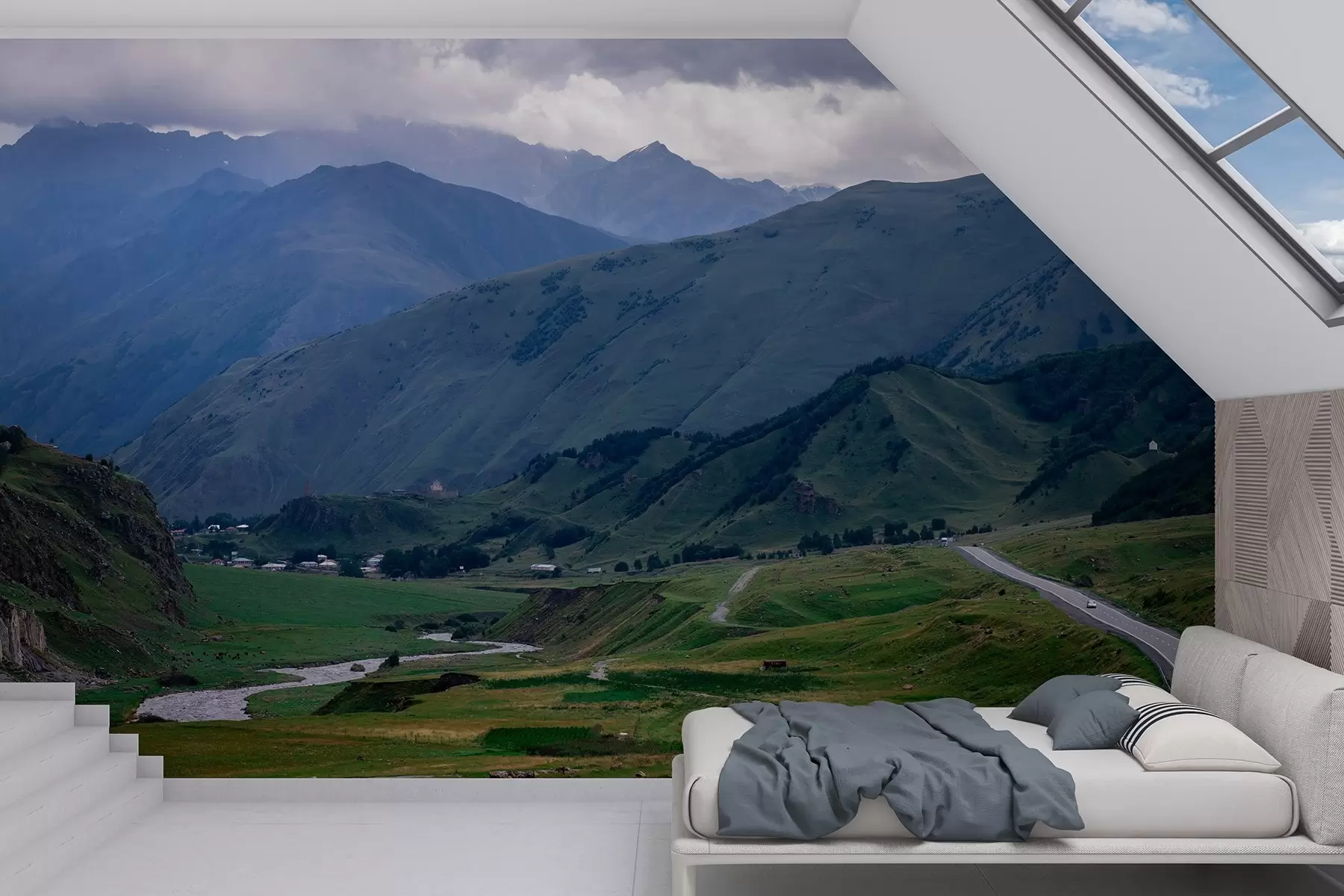 Fototapetes Gruzija ainavas, kalni, ceļojums, reālisms w04097