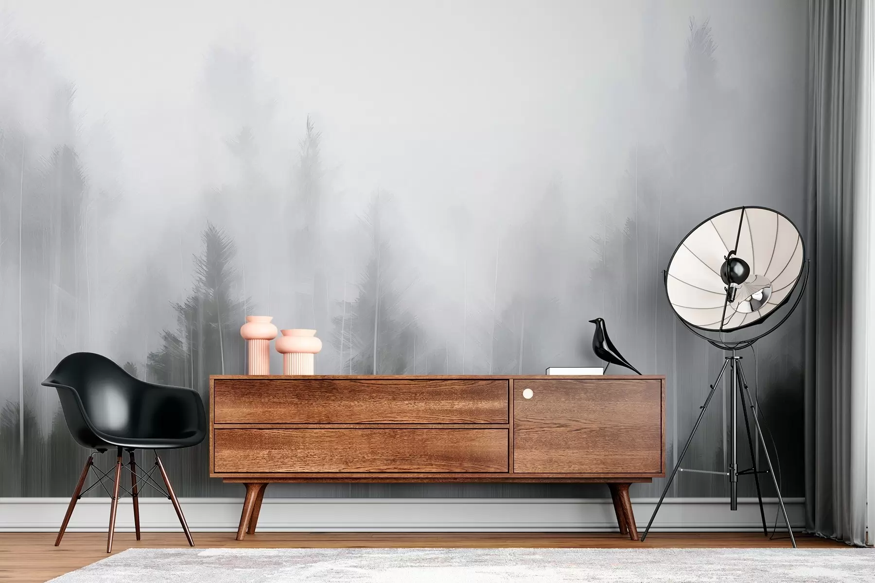 Fototapetes Skujkoku meža imitācijas glezna w04104