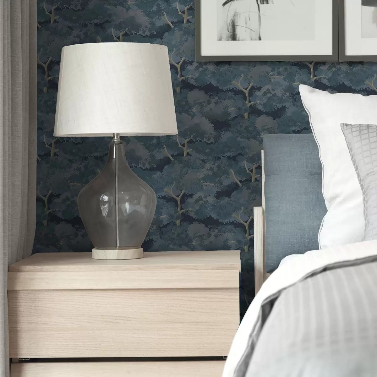 Tapetes Bēšs un smilšu koku raksts pasteļstilā a00170v1