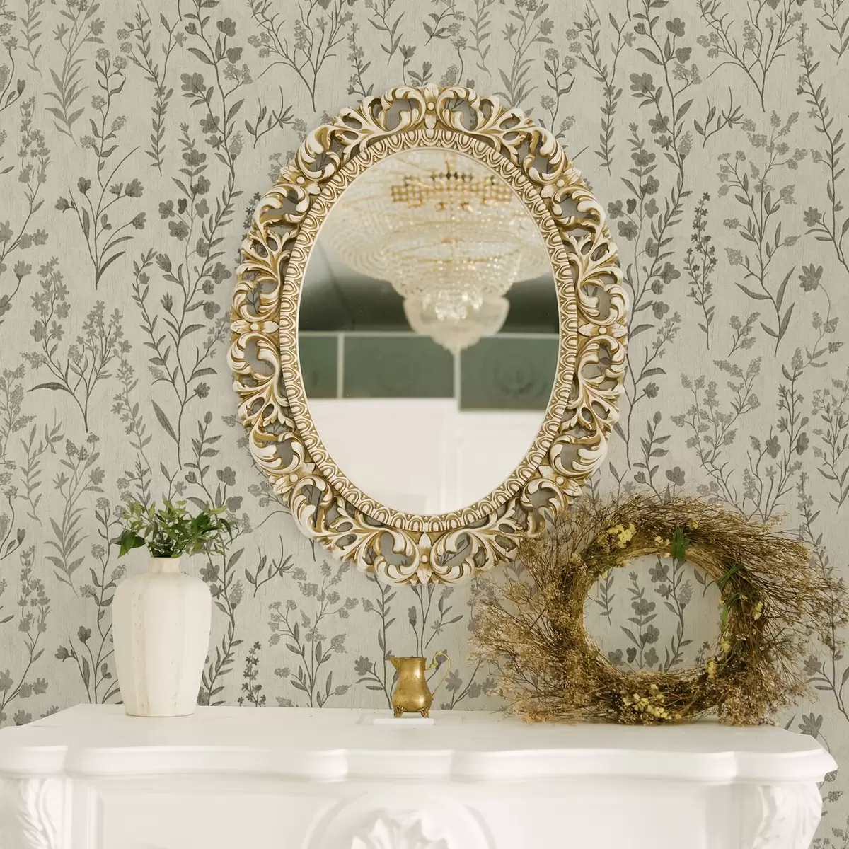 Tapetes Vienkrāsainas pļavas zāles vintage stilā a00192