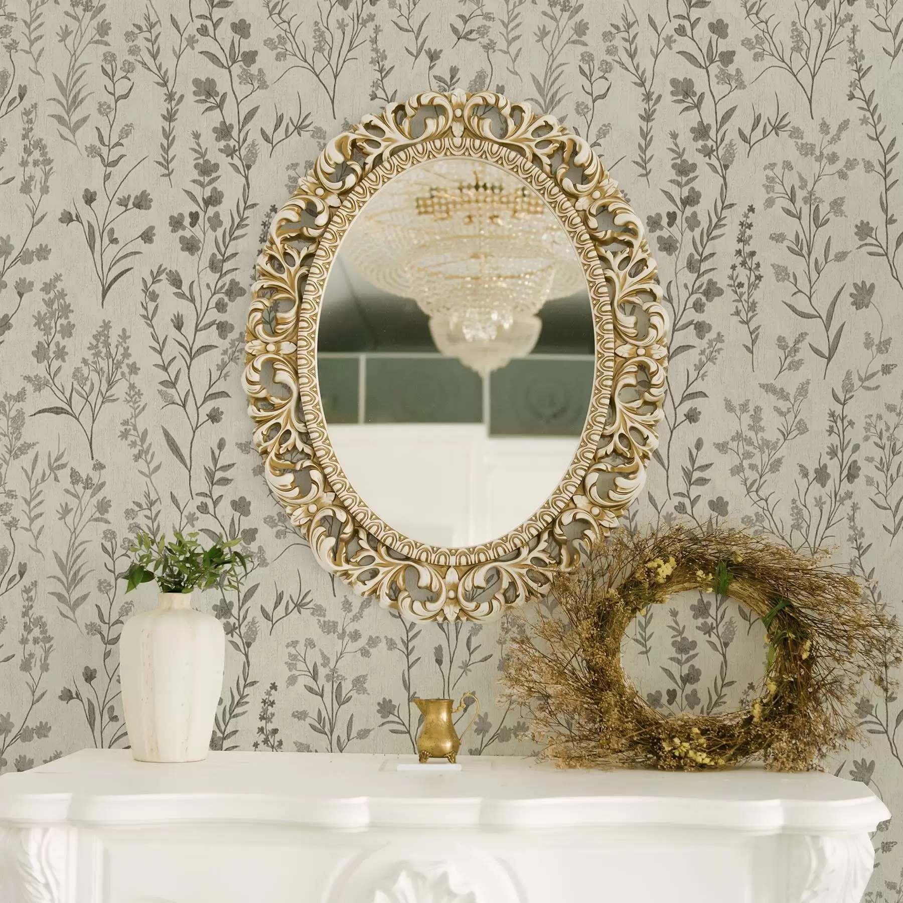 Fototapetes Vienkrāsainas pļavas zāles vintage stilā a00192