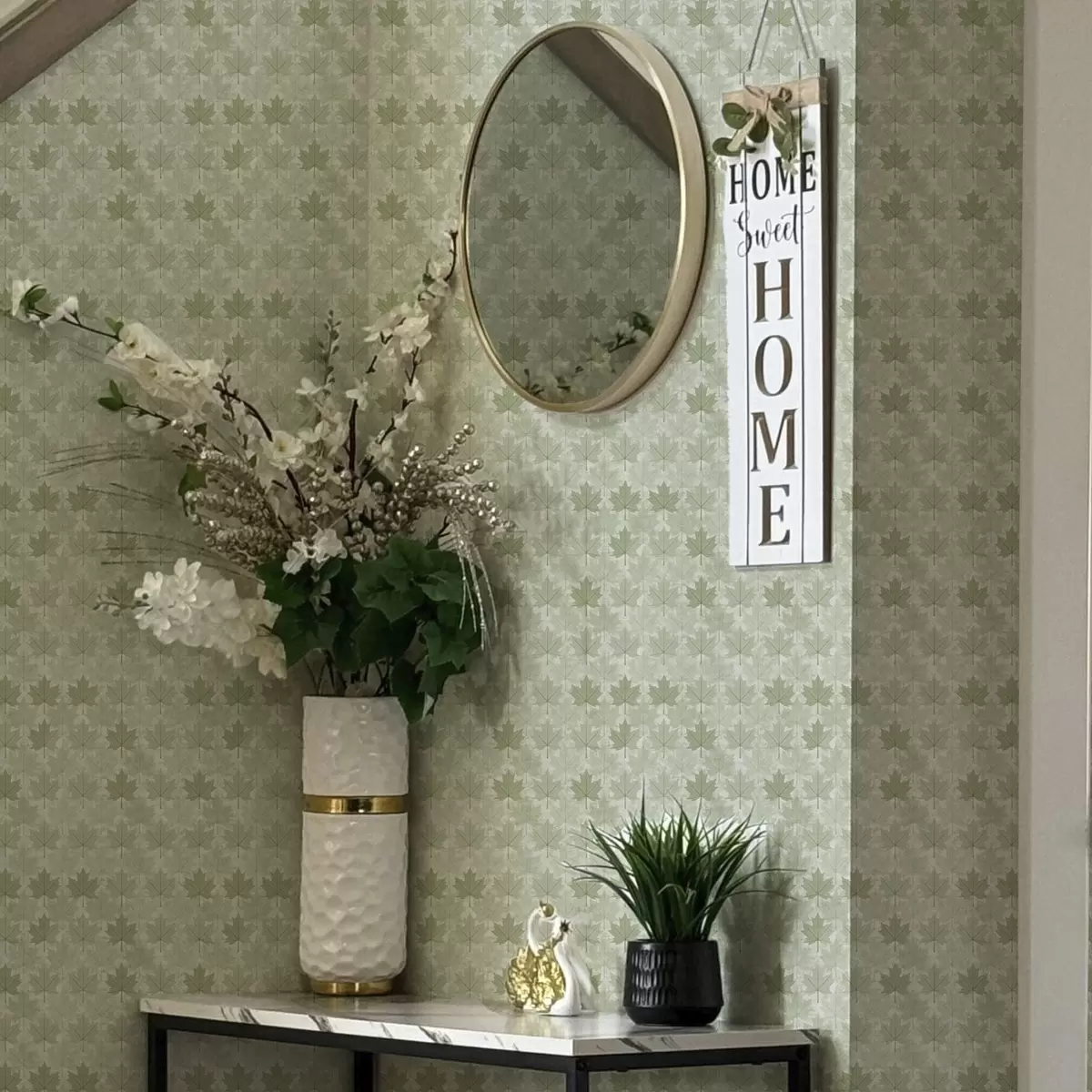 Tapetes Gaismas raksts ar kļavu lapām a00195