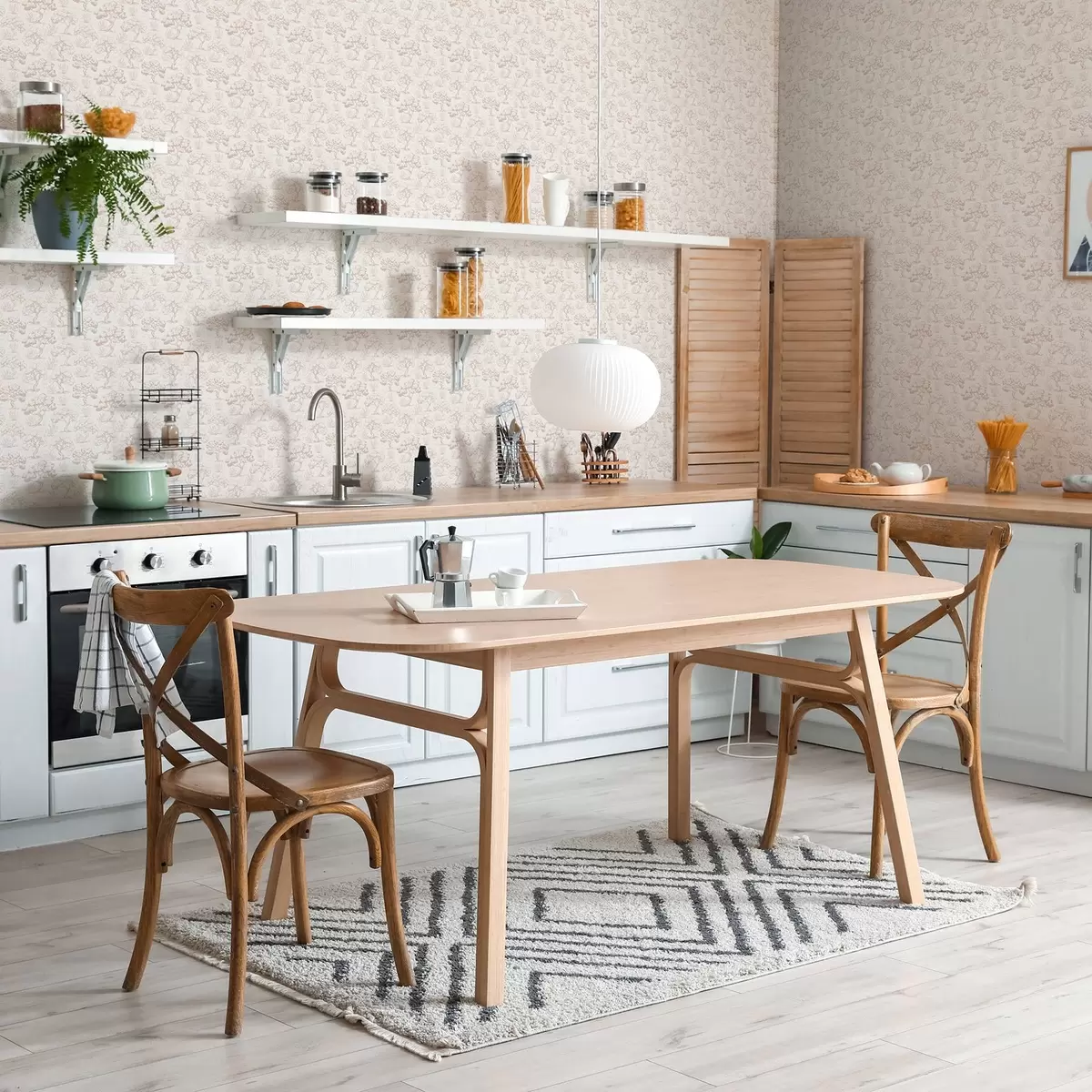 Tapetes Vienkrāsaini koku silueti vintage stilā, smilškrāsu krāsu shēma a00210